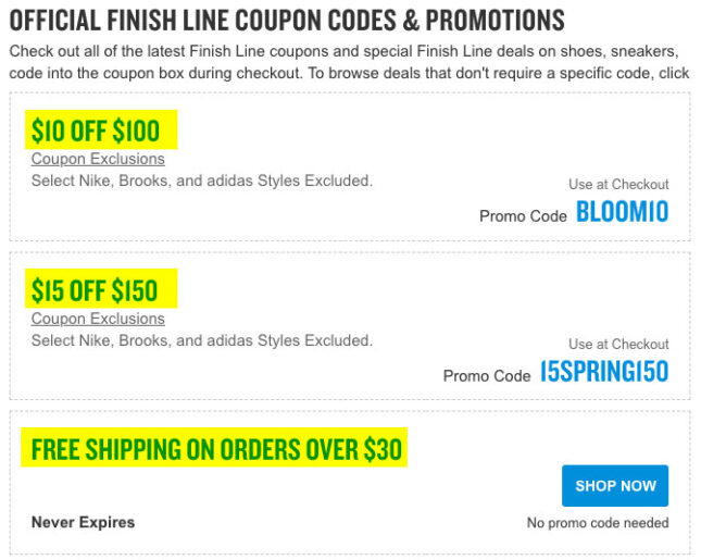 7 Finish Line Coupons, Free Shipping (20 Off) • 2022
